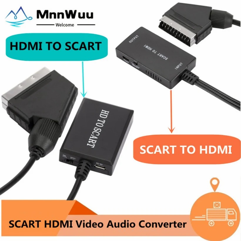 Scart To Hdmi - Convertisseur Audio vidéo 1080P Compatible HDMI
