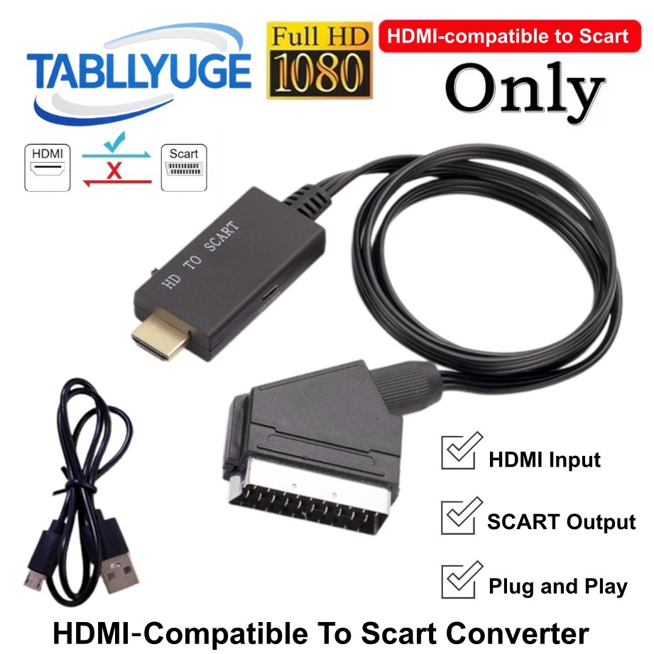 Scart To Hdmi - Câble convertisseur HDMI vers SCART, adaptateur