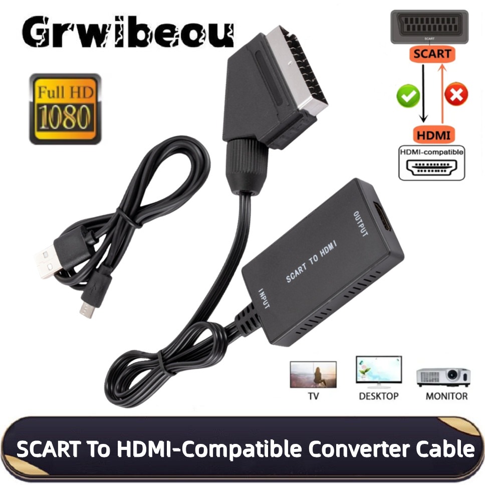 Scart To Hdmi - Convertisseur Compatible péritel vers HDMI HD1080P,
